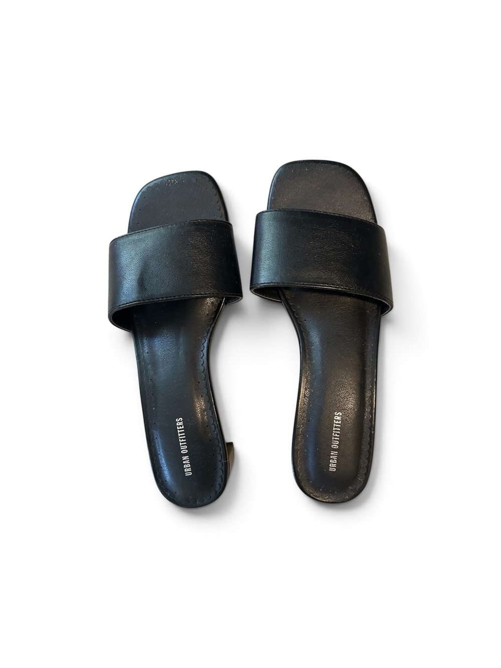 Urban Outfitters Black Leather Slide Sandals 7